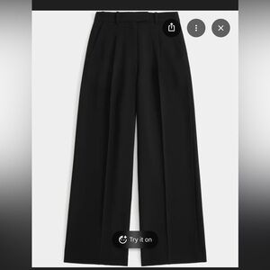 Abercrombie & Fitch Women's Black Wide-Leg Trousers